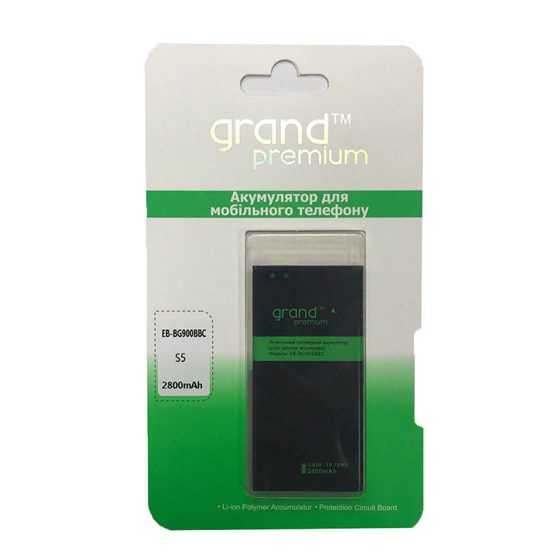 

Аккумулятор GRAND Premium Samsung S5 G900H (EB-BG900BBC) (2800mAh)