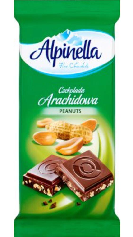 

Шоколад Alpinella молочный с арахисом 90г