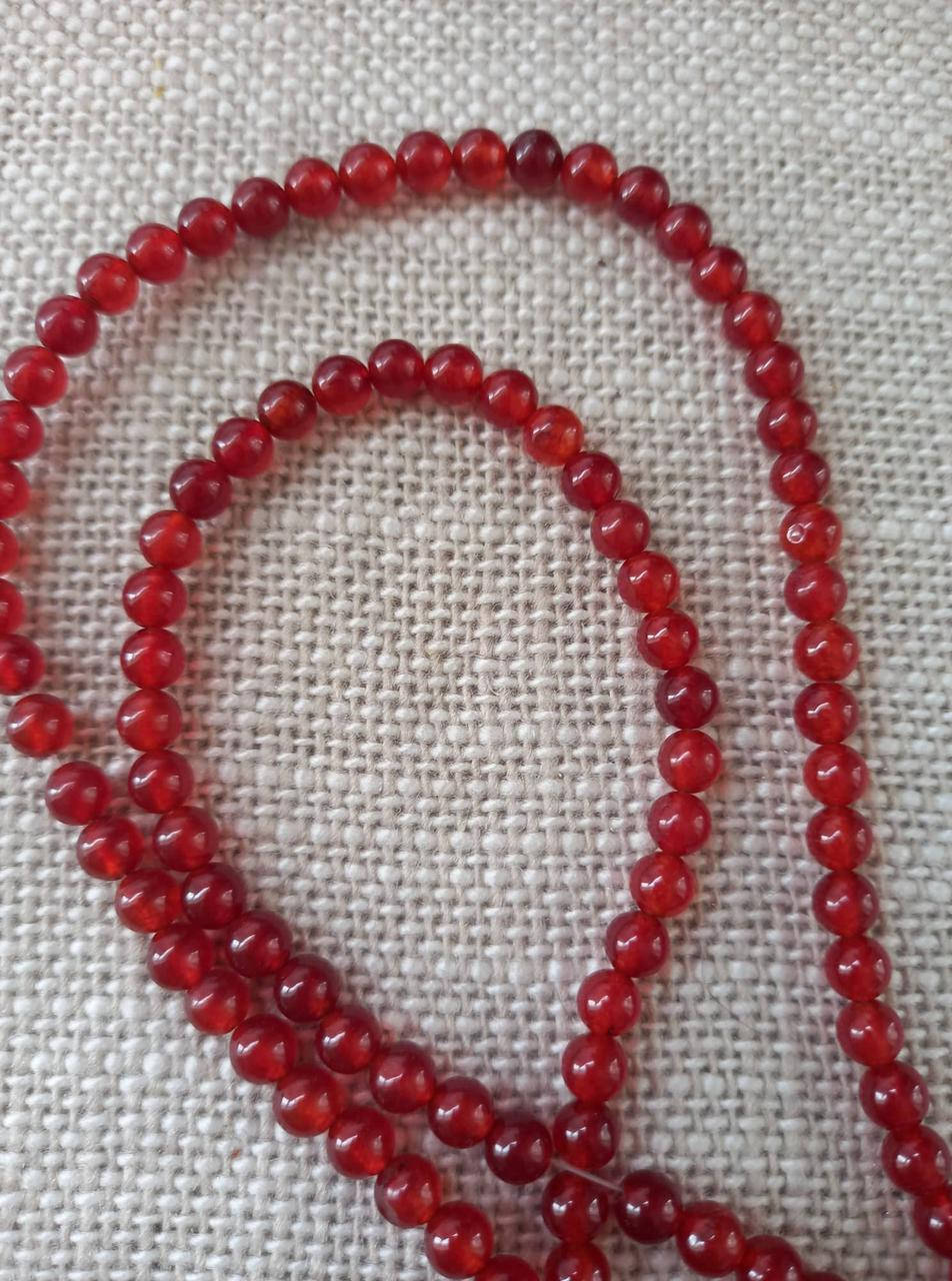 

Бусины Сердолик (кварц), 6 мм, нить