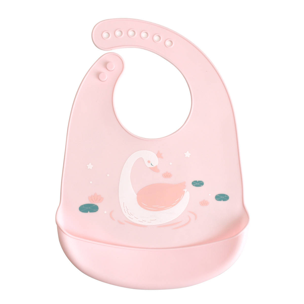 

Слюнявчик силиконовый для девочки розовый