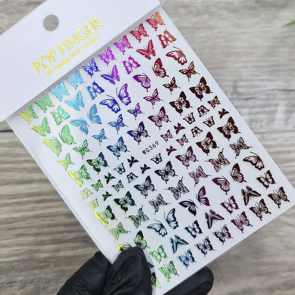 

Наклейки для дизайна ногтей бабочки Sweet Nails wg №369, Золотистый
