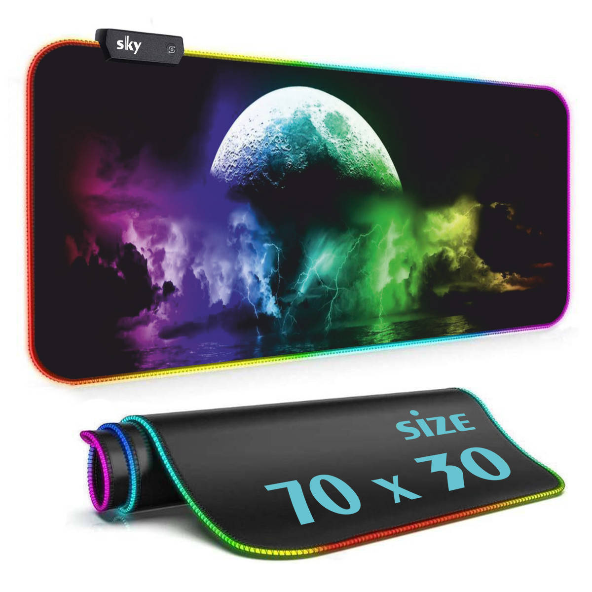 

Геймерский коврик для мышки SKY (GMS-WT 7030/143) Gradient / RGB подсветка / 70x30 см
