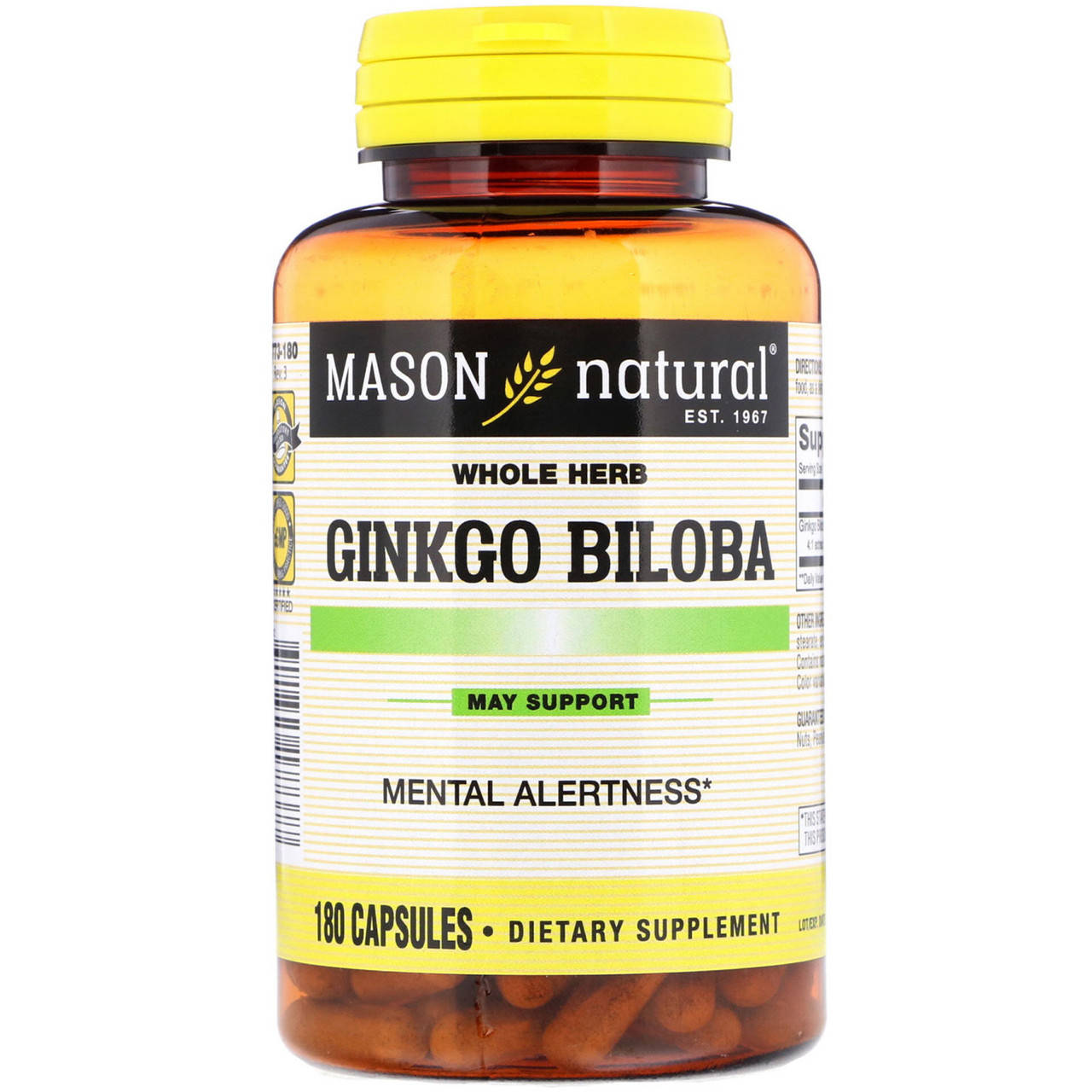 

Mason Vitamins, Гинкго Билоба, 180 капсул