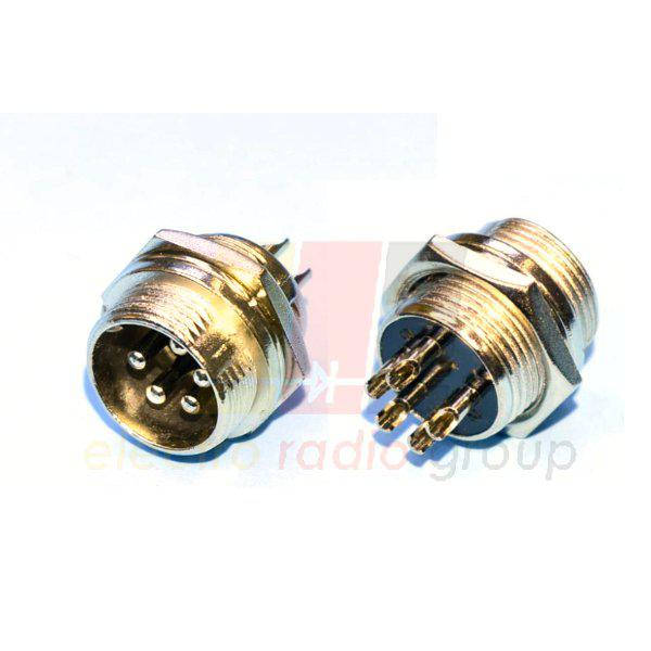 

Разъём MIC 335, "штекер", монтажный, 5pin, диам.-16мм