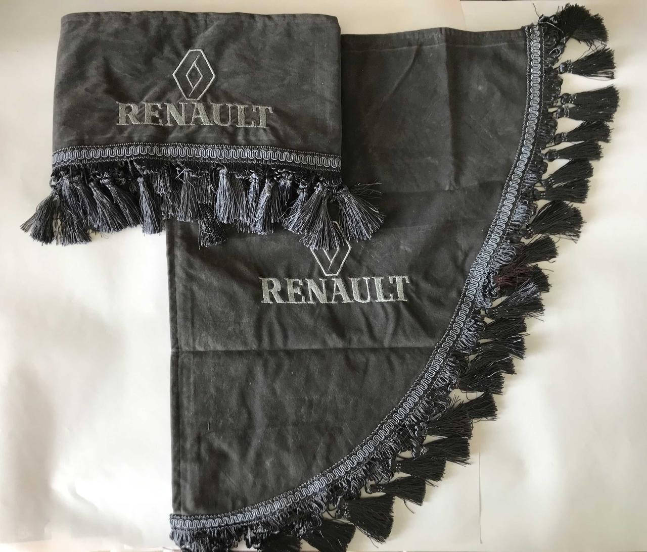 

Шторка на лобовое стекло с уголками RENAULT серая
