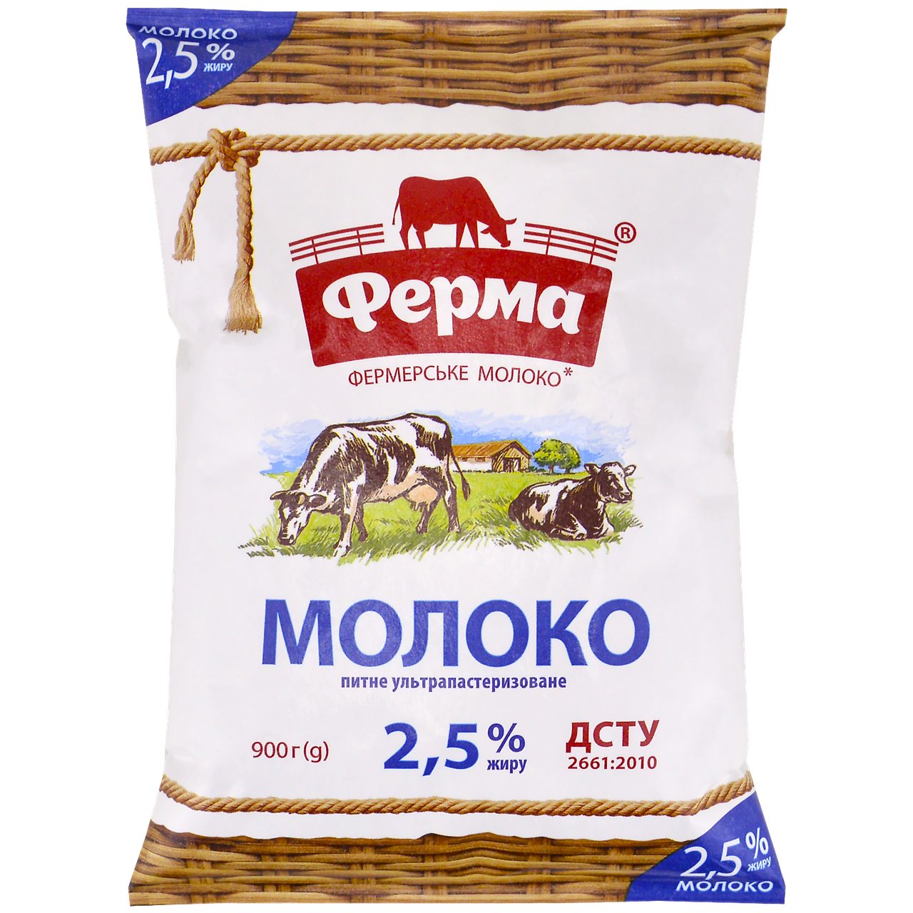 

Молоко ТМ «Ферма» 2.5% 900 мл