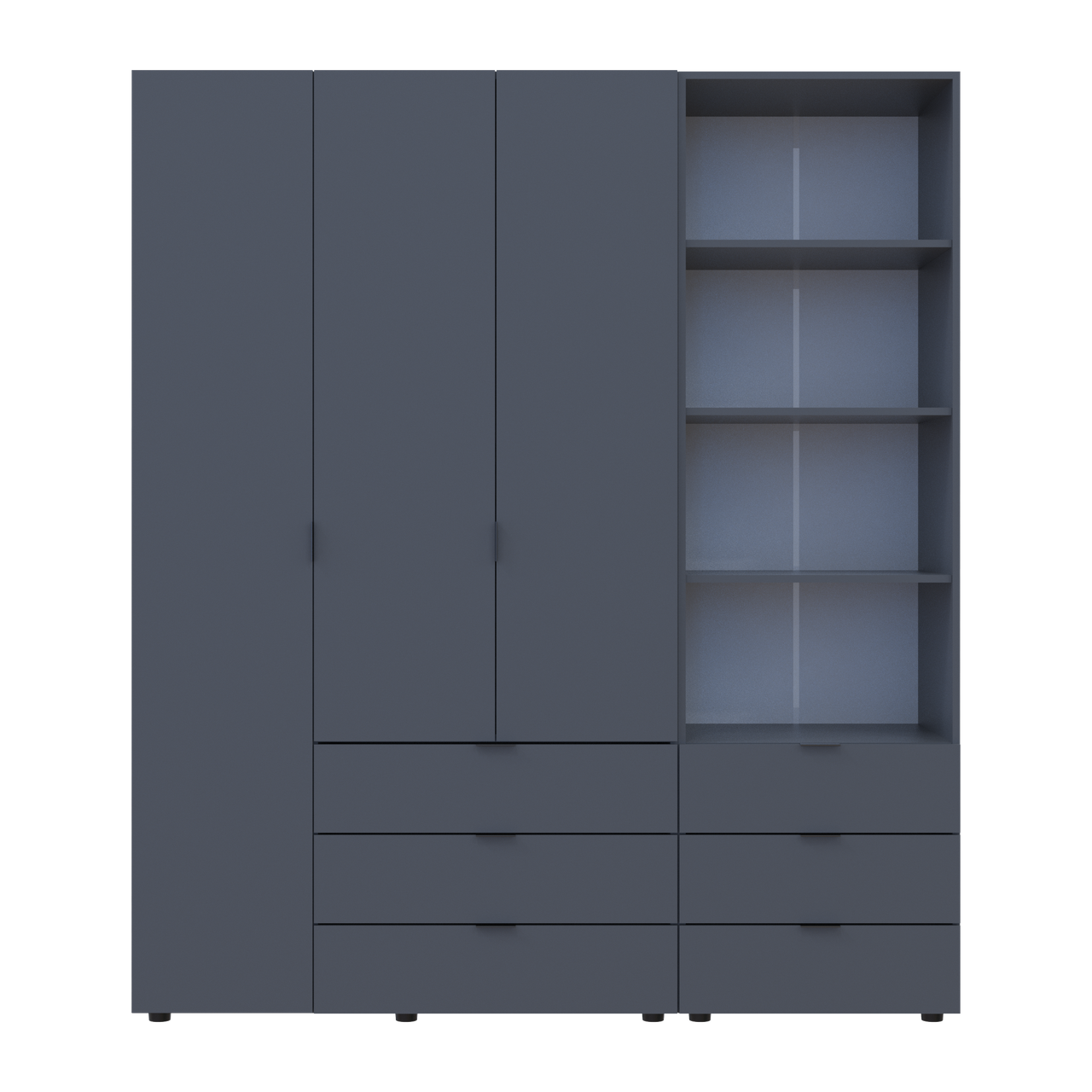 Шафа для одягу Doros Гелар Графіт 3ДСП з пеналом 176.2х49.5х203.4 (42005169) 5