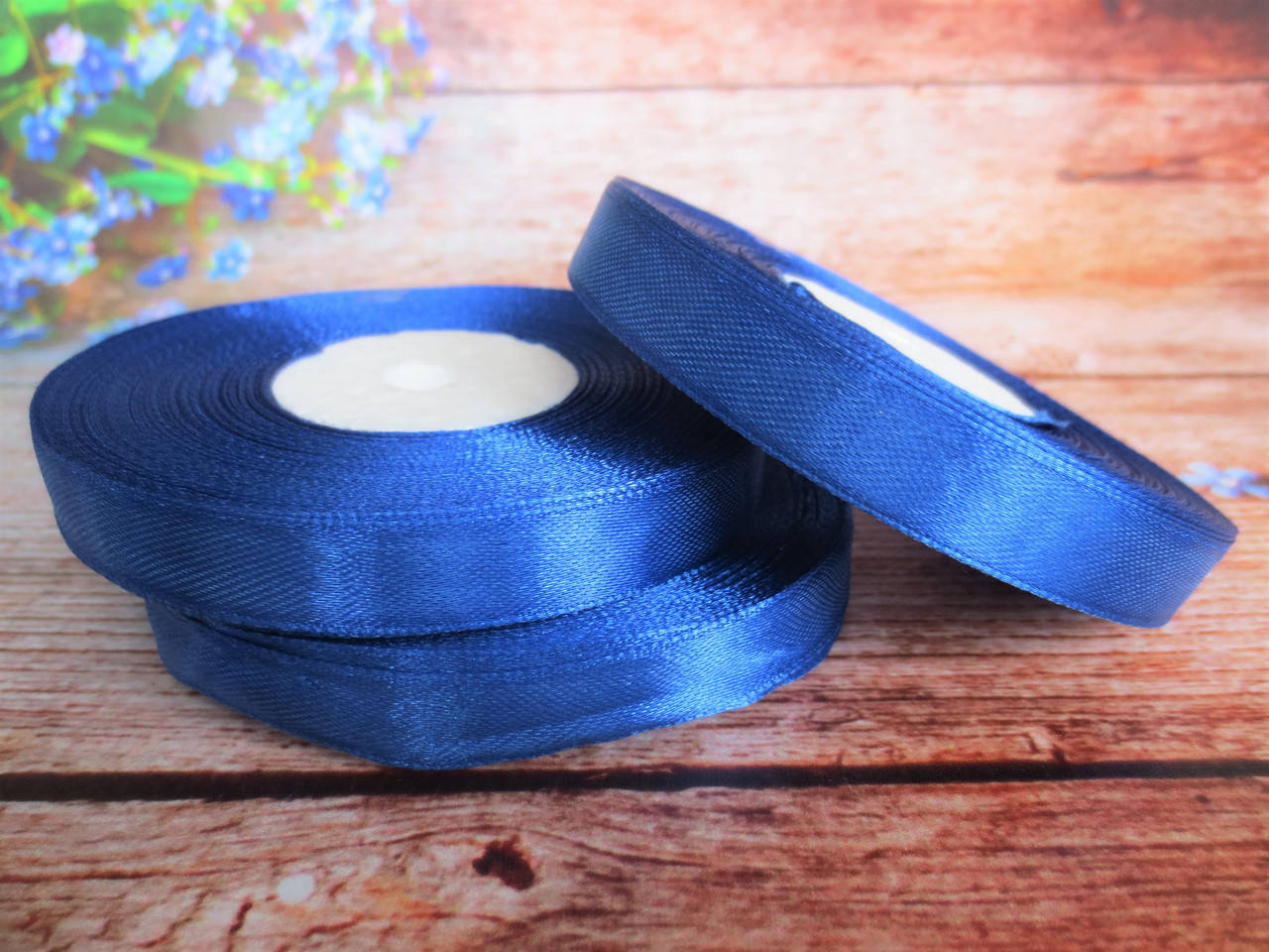 

Атласная лента 1,2 см, 33 м, цвет СИНИЙ