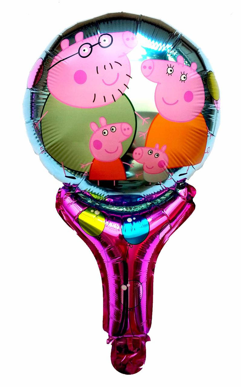 

Куля погремушка з ручкою "Peppa Pig семья". Розмір: 50см * 30см.