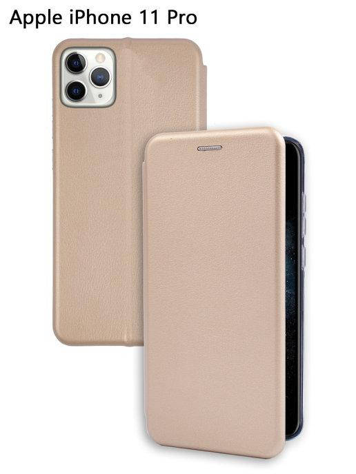 

Чехол книжка iPhone 11 pro золото \ Чехол книжка Айфон 11 Про золото (магнитная есть отдел для карты), Золотистый