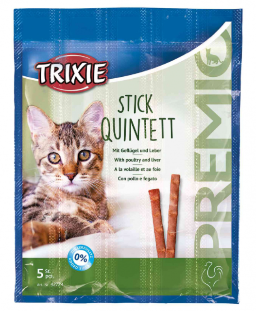 

Trixie Premio Stick Quintett палочки птица-печень для кошек 5 шт по 5 г
