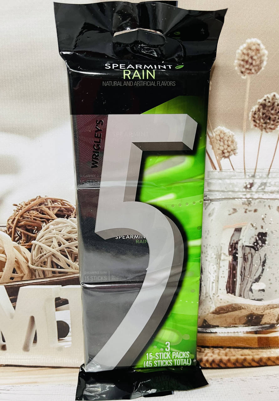 

Жвачка Wrigley's 5 Rain Spearmint Gum, 3шт