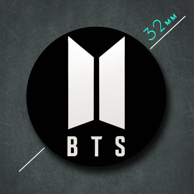 

"БТС / BTS" значок круглый на булавке Ø32 мм