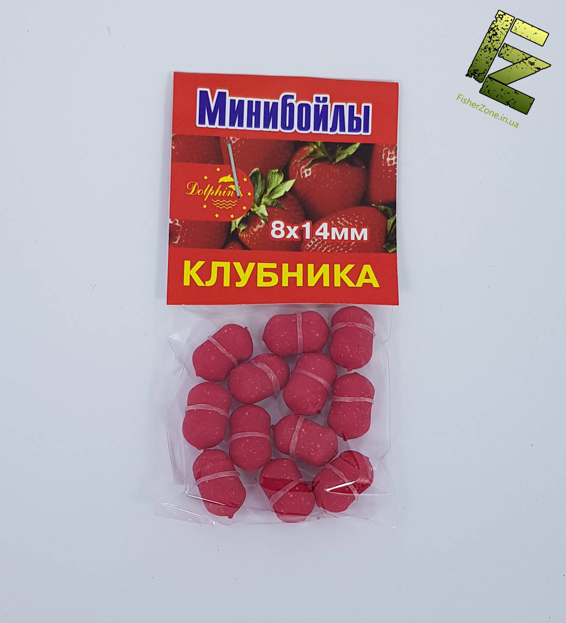 

Минибойлы на резинке Dolphin 8х14мм 12шт (Клубника)