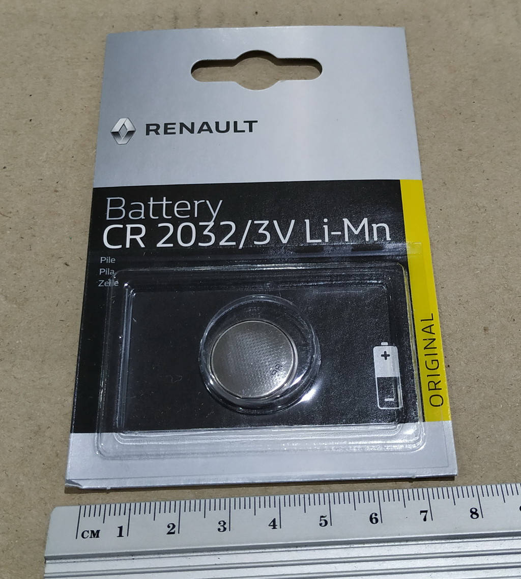 

Батарея CR 2032 (1 шт.) в ключ или ключ-карту - Renault (Оригинал) - 7711220016