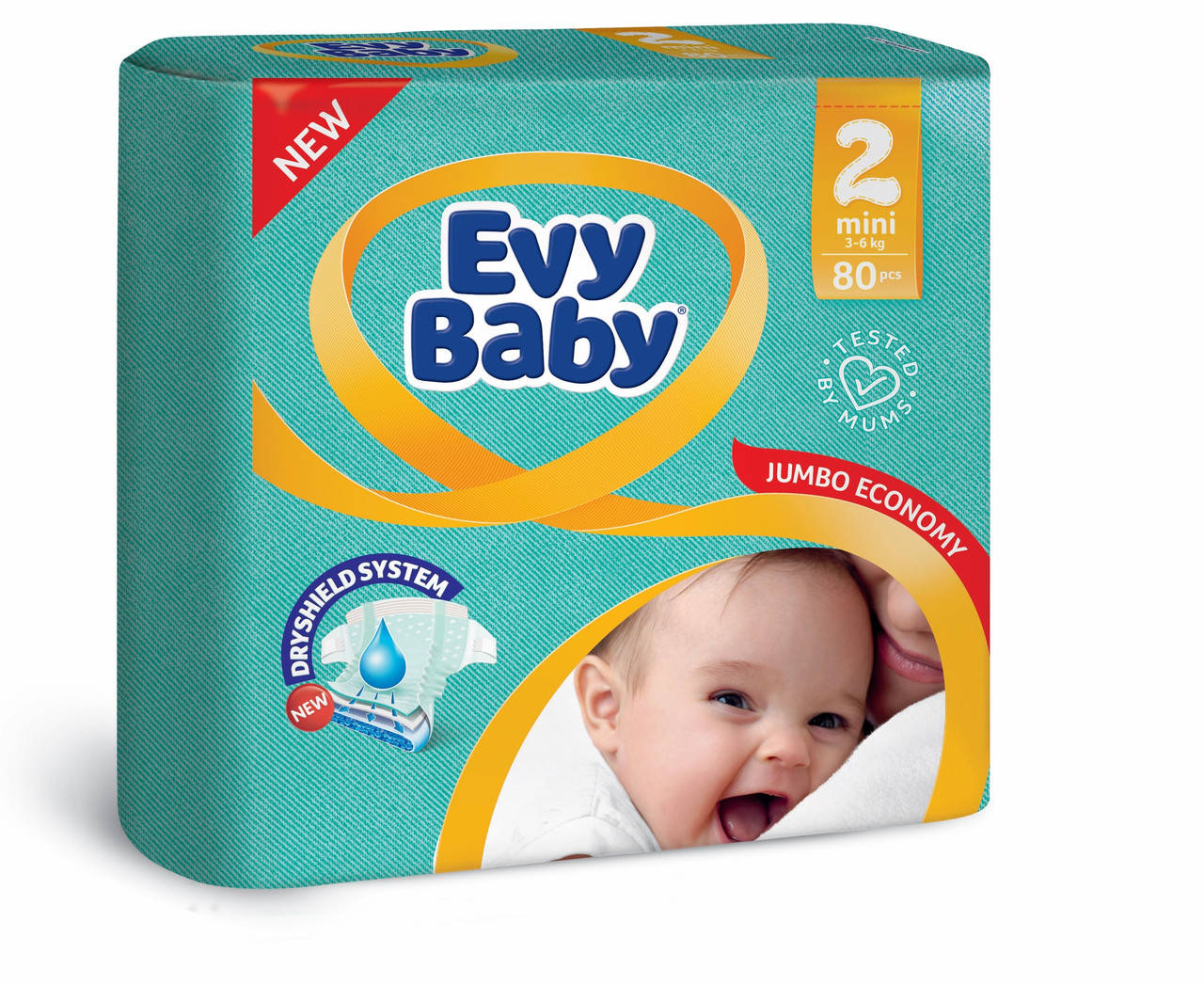 

Подгузники детские Evy babymini elastic jumbo 2 (3-6 кг) 80 шт