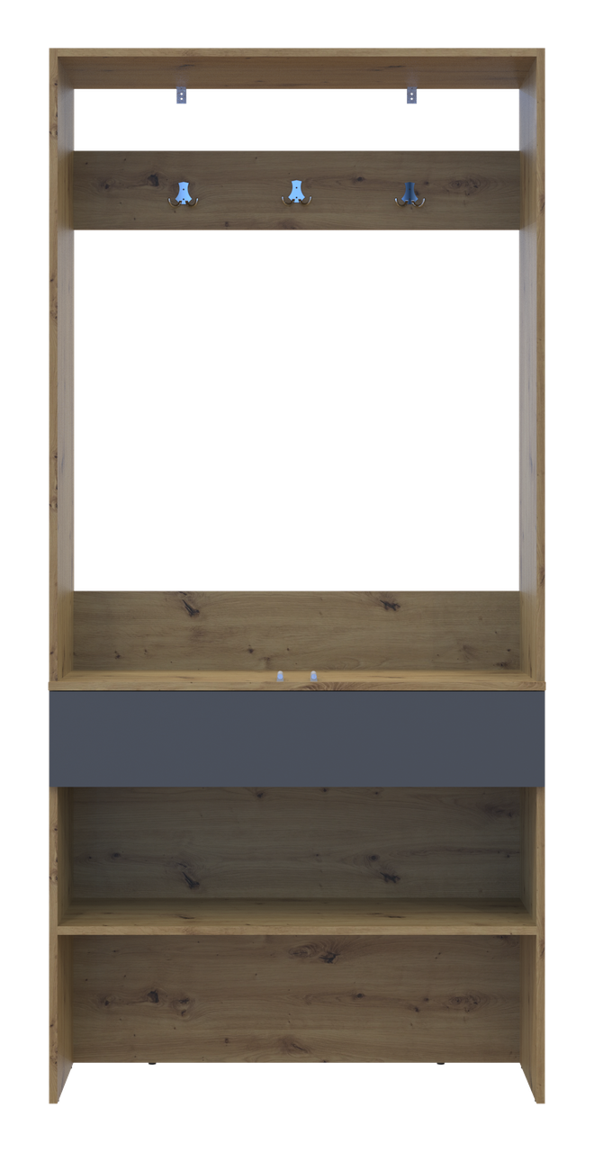 Передпокій Doros Спліт Дуб Артізан/Графіт ДСП 94х39х200 (44900271) 4