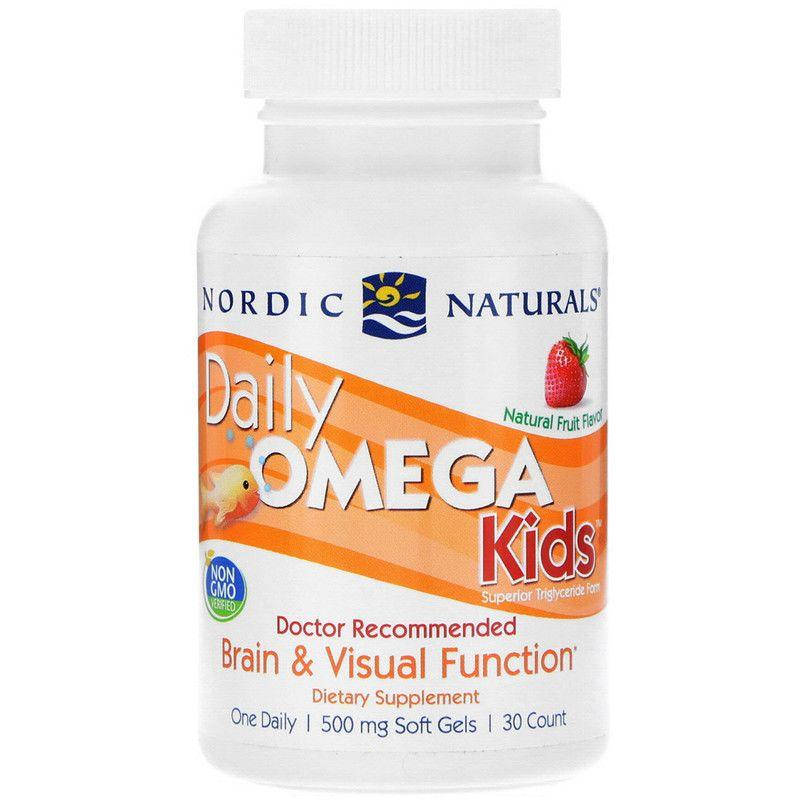 

Nordic naturals, Daily omega kids (30 капс,), детская омега-3, omega-3