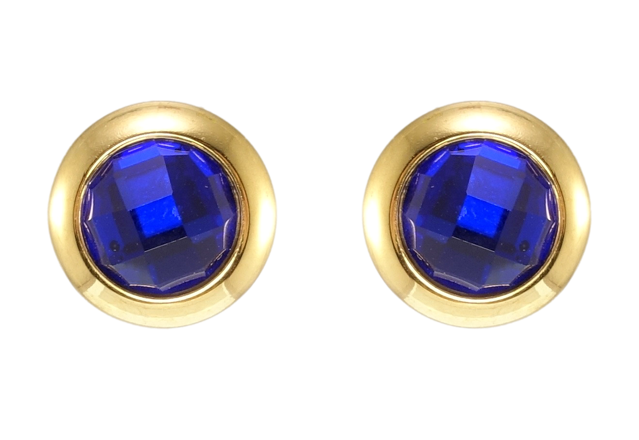 

Серьги Xuping TTM Stainless Steel Лимонный оттенок гвоздики (пусеты) "Синие кристаллы" ø 12мм