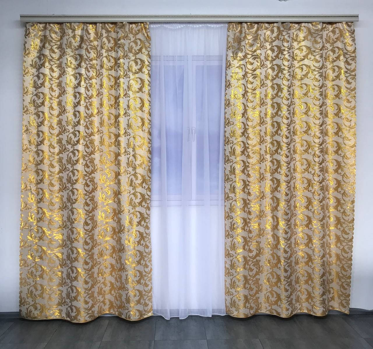 

Комплект готовых штор с люрексом 150x270 cm (2 шт) ALBO Бежевые (SH-D26-8), Бежевый