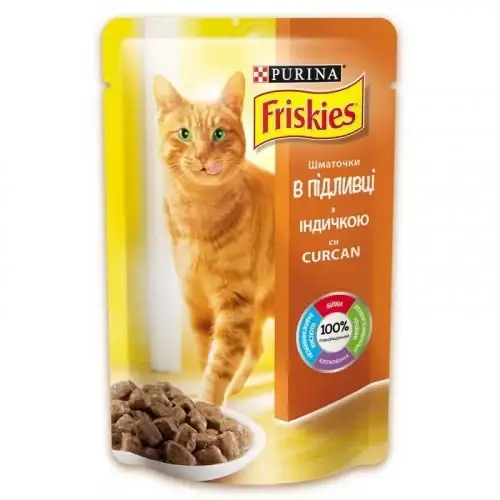 

Влажный корм Purina Friskies для кошек, с индейкой в подливке, 85 г