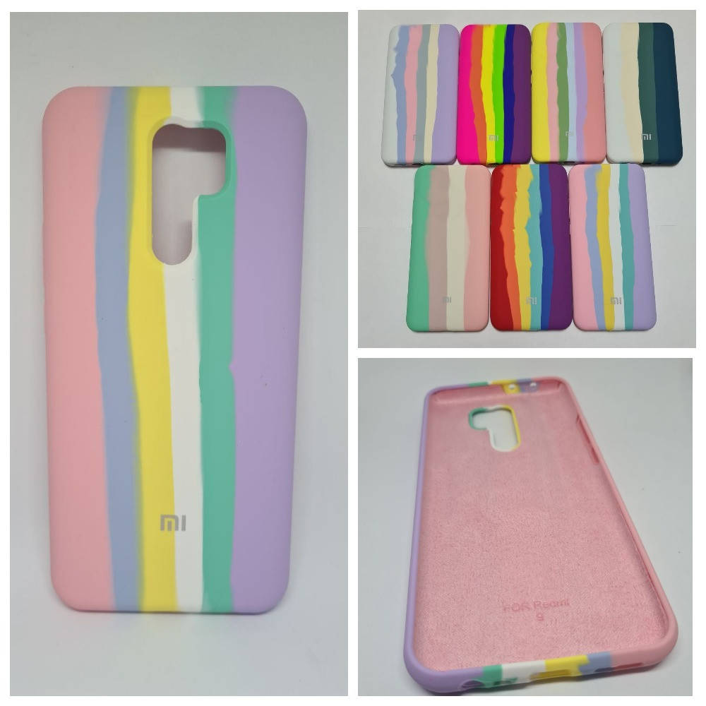 

Чехол накладка Silicone Case Радуга для Xiaomi Redmi 9, Разные цвета