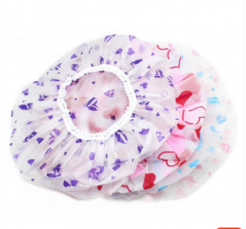 

Шапочка для душа из плащевой не промокаемой ткани "shower cap" ( цвет случайный)