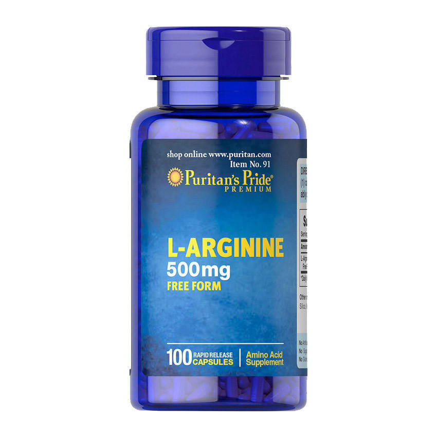 

Л-Аргинин Puritan's Pride L-Arginine 500 mg (100 капсул) пуританс прайд