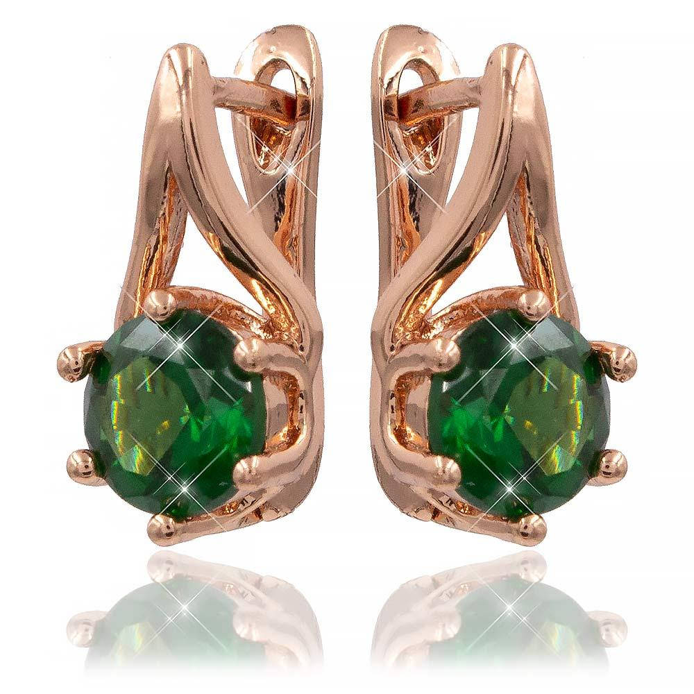 

Серьги зеленый 1,5 см (Медицинское золото)