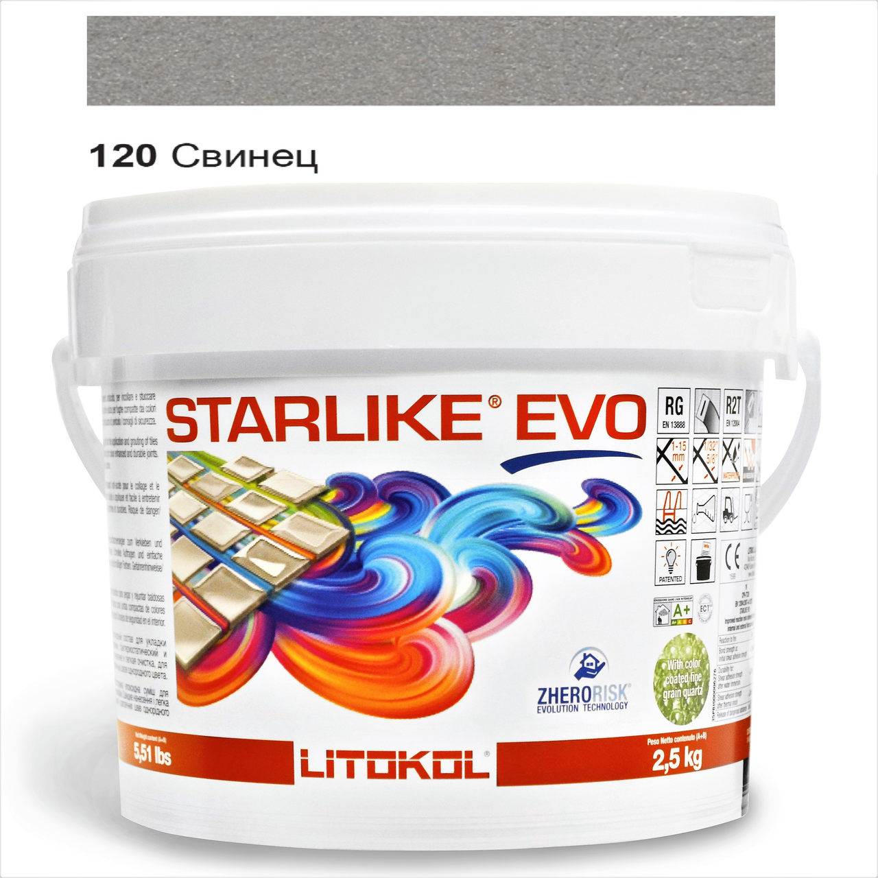 

Эпоксидная затирка Litokol Starlike EVO 120 Свинец (серая) 2,5кг