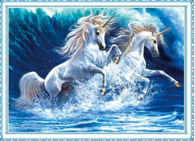 

50*40см Единорожки, алмазная живопись, полная выкладка