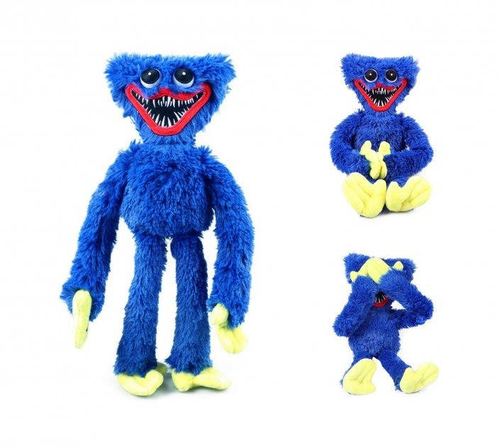 

Хаги Ваги (Huggy Wuggy) мягкая игрушка - обнимашка с липучками на руках, Синий