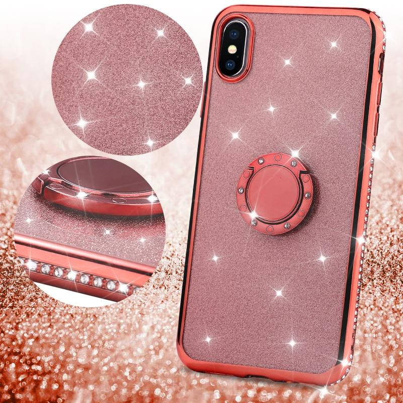 

Силиконовый чехол для Samsung A10 со стразами и подставкой