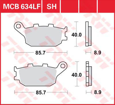 

LUCAS MCB634SH - Тормозные колодки задние