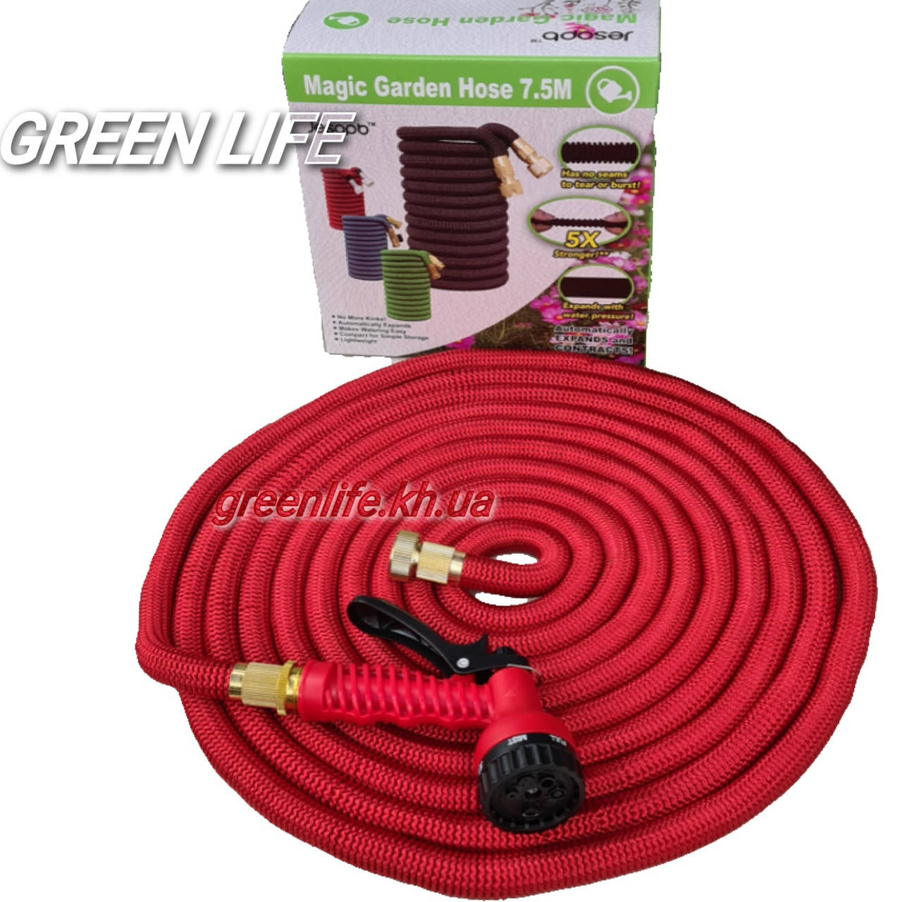 

Шланг растяжной MAGIC GARDEN HOSE от 10 до 50 метров латунь A1