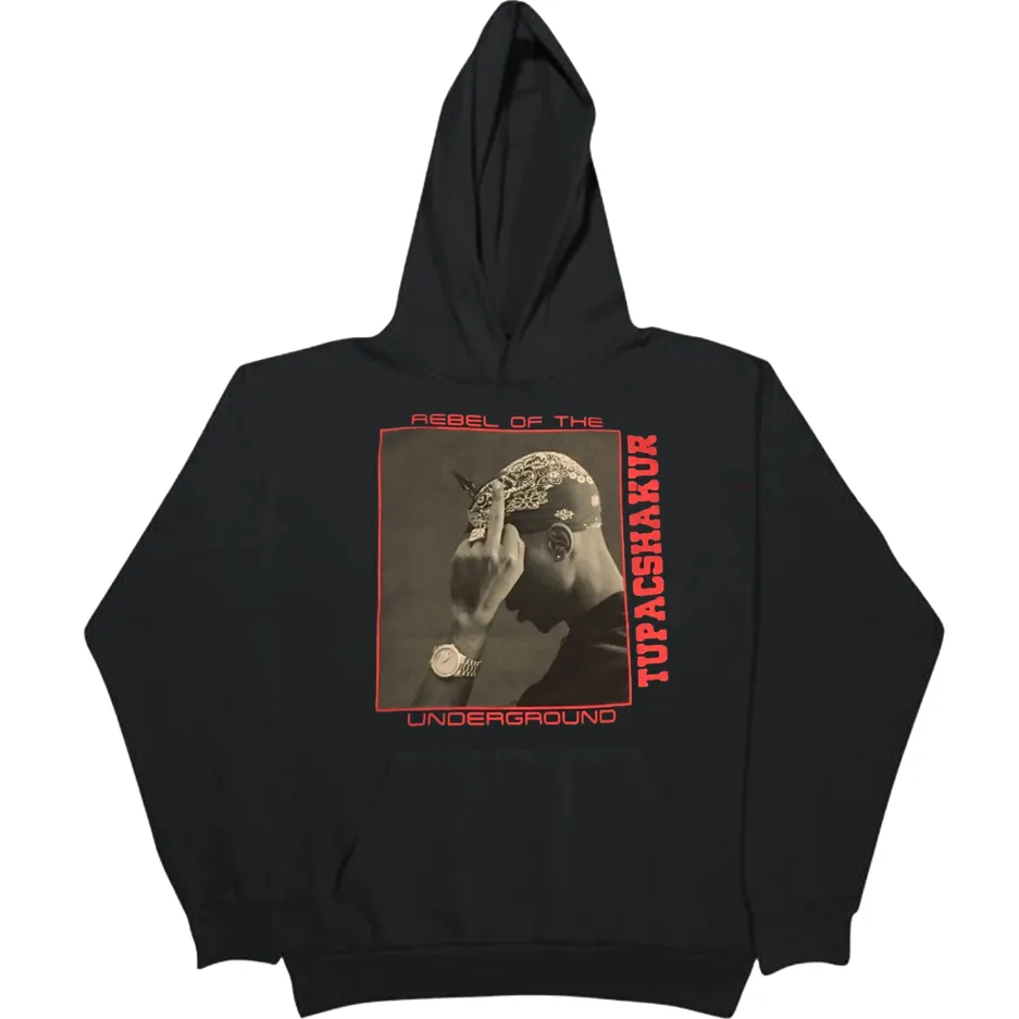 

Худи черный LOYS Vlone x Tupac Rebel Of The Underground Hoodie – Black