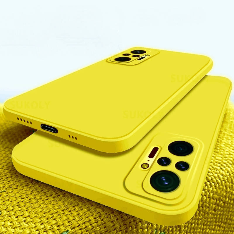 

Силиконовый чехол с микрофиброй для Xiaomi Redmi Note 10 Pro желтый тонкий матовый