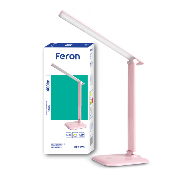 

Светильник настольный светодиодный 9W DE1725 розовый 3 режима Feron