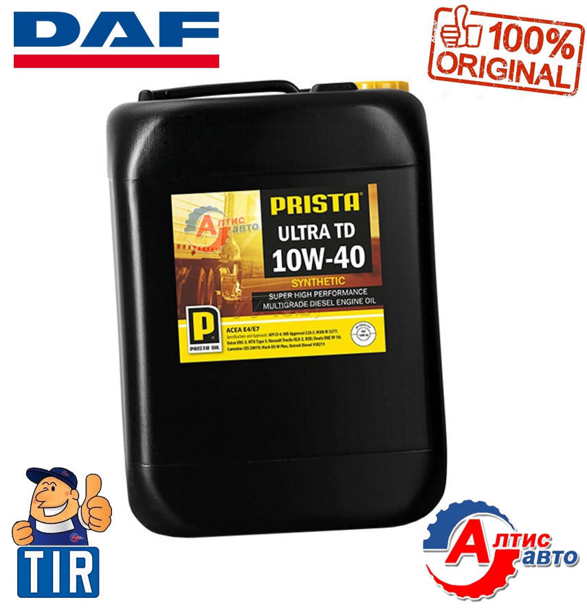 

Моторное масло для DAF 95 XF, CF85/75, LF 45/55 полусинтетика Prista 10w40 Евро 5-3-2
