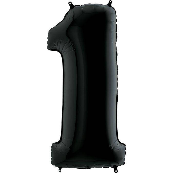 

Фольгированный шар цифра Grabo 1 черный (40"/1метр)