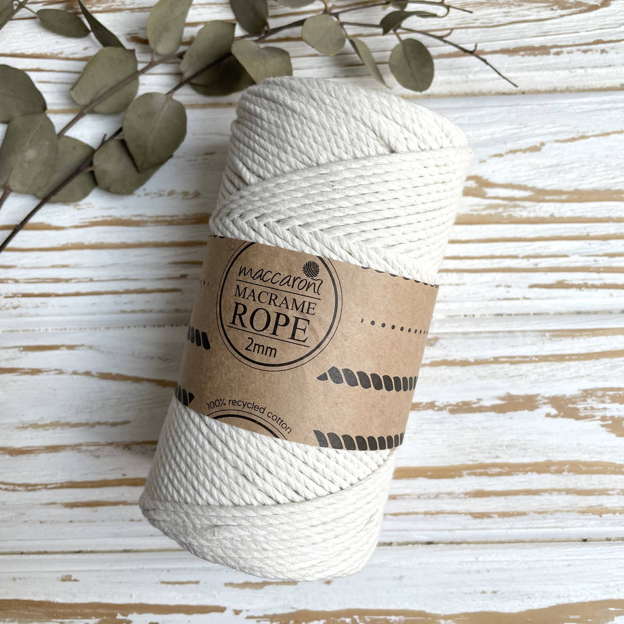 

Эко шнур Macrame Rope 2 mm, цвет Молочный
