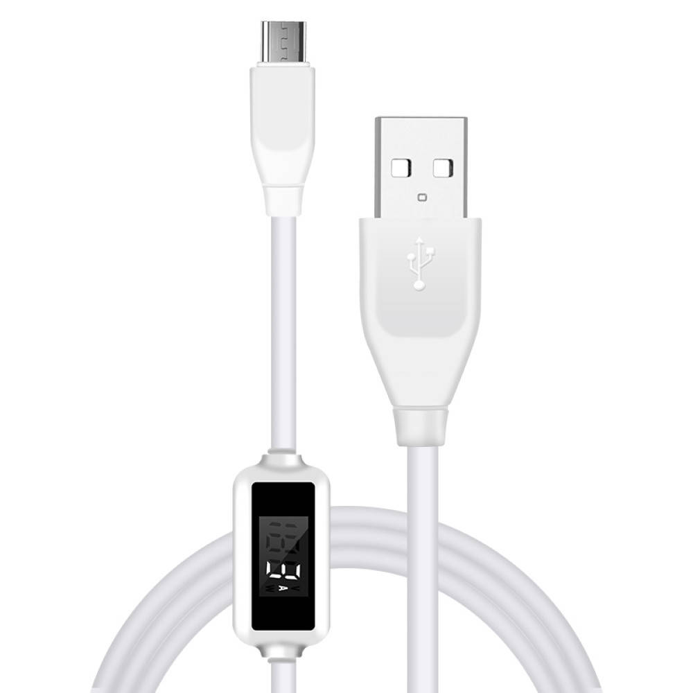 

Кабель Micro USB с быстрой зарядкой и LED дисплеем Digital Lion WLX-F8m | Амперметр + Вольтметр, Белый