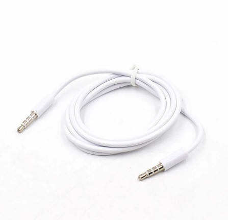 

Аудио кабель 4-полюсный 1 м 3,5 мм mini Jack Aux папа - папа белый
