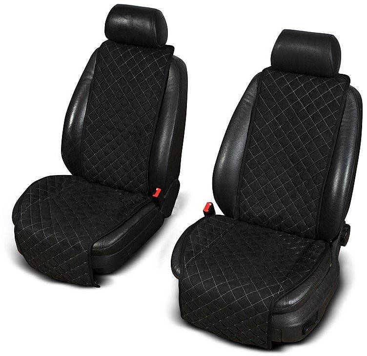 

Накидки на передние сиденья из АЛЬКАНТАРЫ (искусственной замши) черные широкие