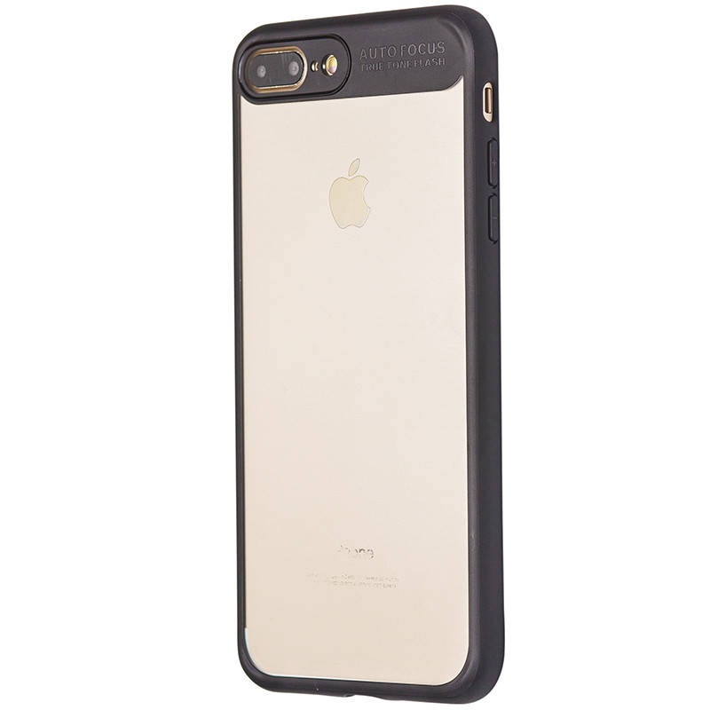 

Чехол-накладка DK пластик прозрачный с силикон бортом Autofocus для Apple iPhone 7 Plus / 8 Plus (black), Черный