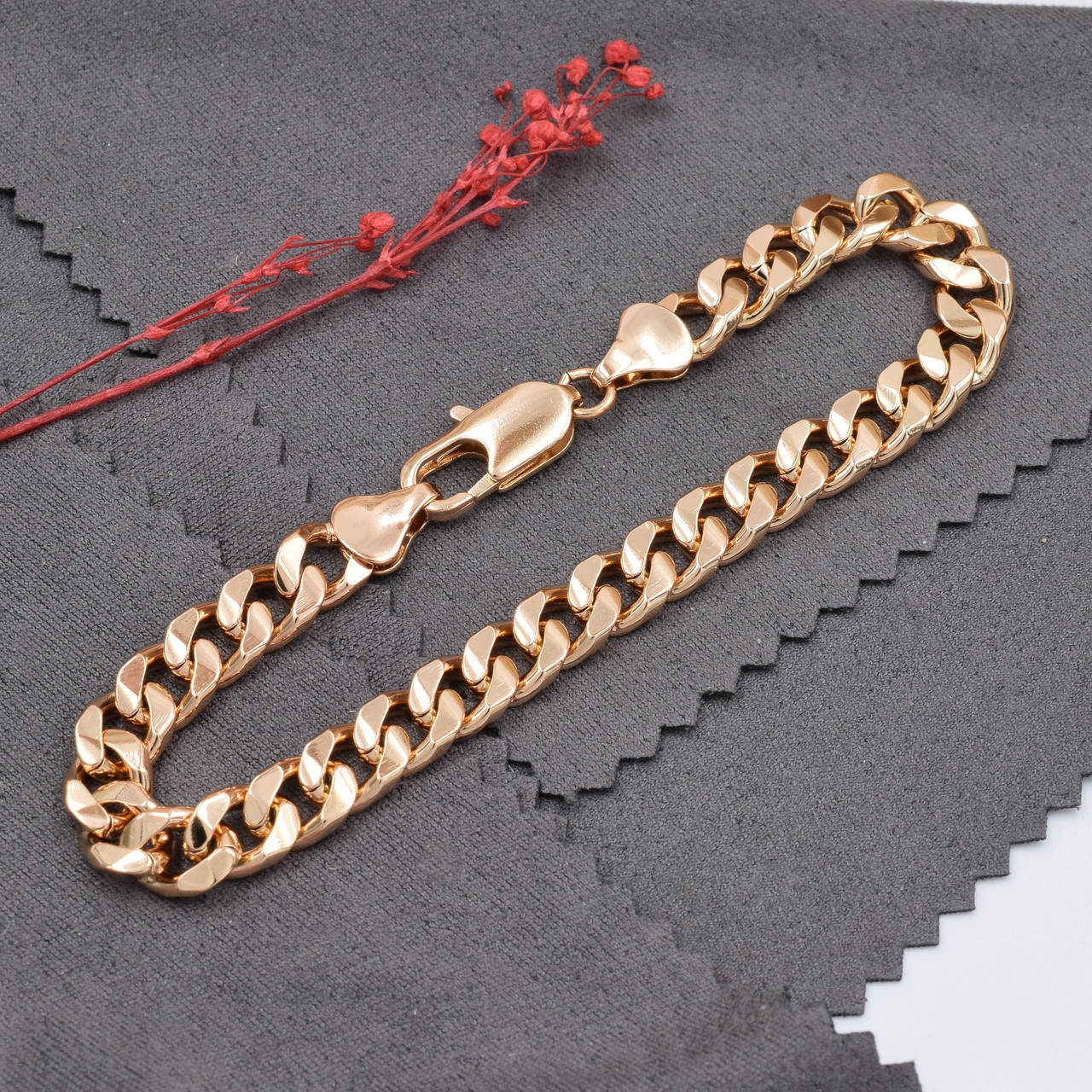 

Браслет Панцирный скругленный 30837 ширина 7 мм позолота РО длина 18