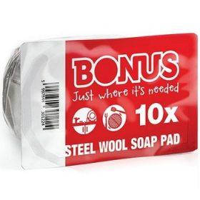 

Bonus Steel Wool — губки металлические для чистки поверхностей, 10 шт.