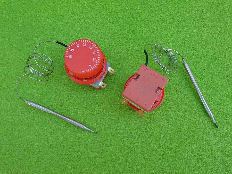 

Терморегулятор капиллярный WYE-40 / Tmax= 40°C / 16А / 250V / T125 / L=70см (на 2 контакта) для конвекторов