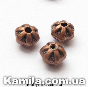 

Металл. бусина "юла" медь (0,5 х 0,7 см) 25 шт в уп.