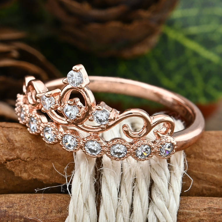 

Кольцо Xuping Корона 14244 ширина 9 мм белые фианиты позолота РО размер 19